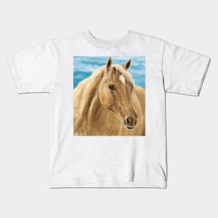 A Blond Horse Painting Kids T-Shirt